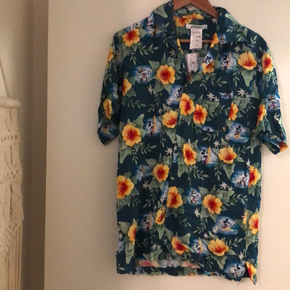 Hawaiian Mickey Mouse button down